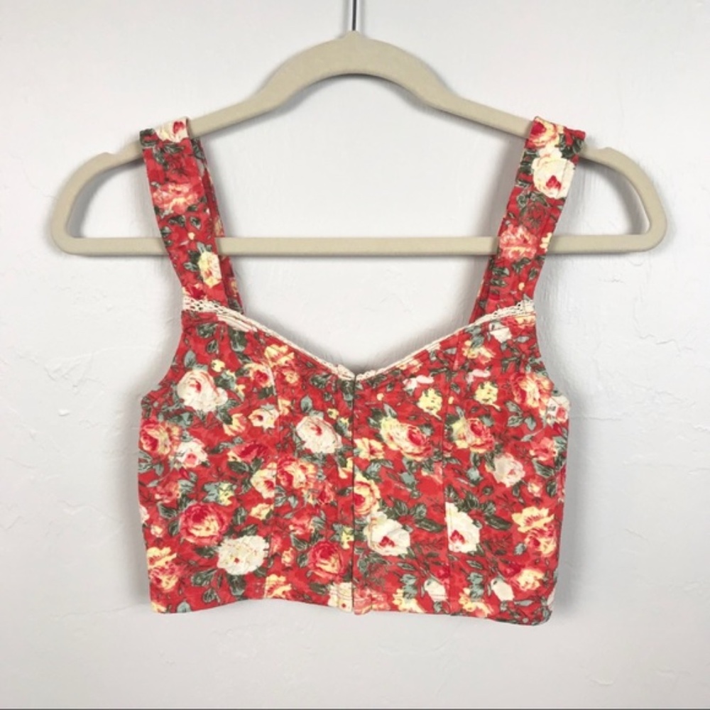 Kimchi Blue Crop Top Urban Outfitters Floral